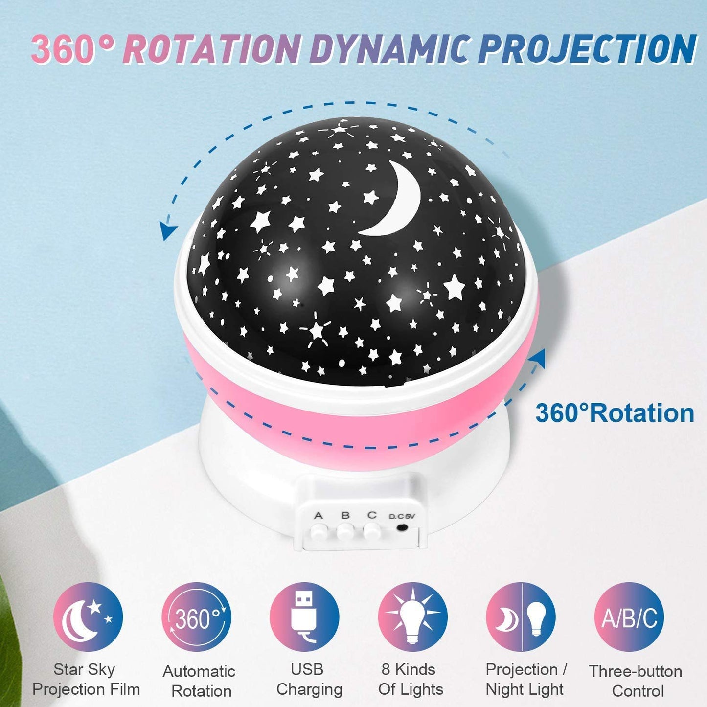 LED Star Light Cosmos Projector Galaxy Night Lamp, Kids Room Lights, Star Master Dream Rotating Projector Lamp for Bedroom, Decoration, 360 Degree Rotating Moon Sky Romantic Gifts
