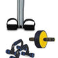 Wellberg Gym Combo (Spring Tummy Trimmer+ Push Up Bar Stand+Dual Wide Ab Roller Wheel for Abs Workouts)Unisex - WELLBERG