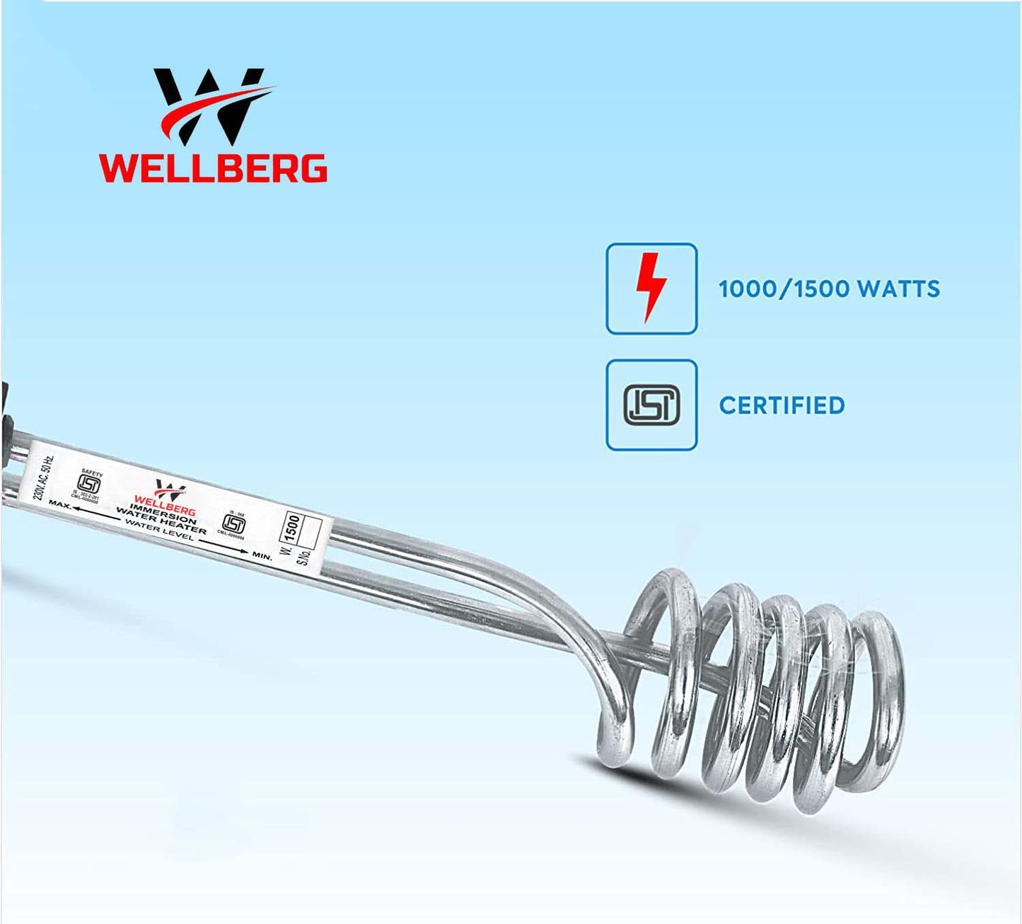 1500w immersion rod water heater for hot water