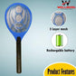 WELLBERG Zerowatt Mosquito Racket with LED Light Rechargeable , Handheld for Insect Killer - WELLBERG