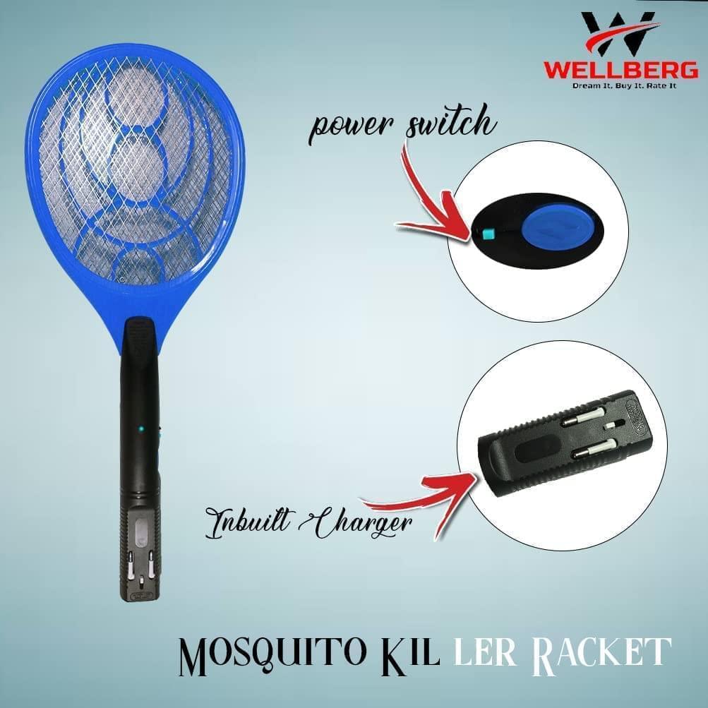 WELLBERG Zerowatt Mosquito Racket with LED Light Rechargeable , Handheld for Insect Killer - WELLBERG