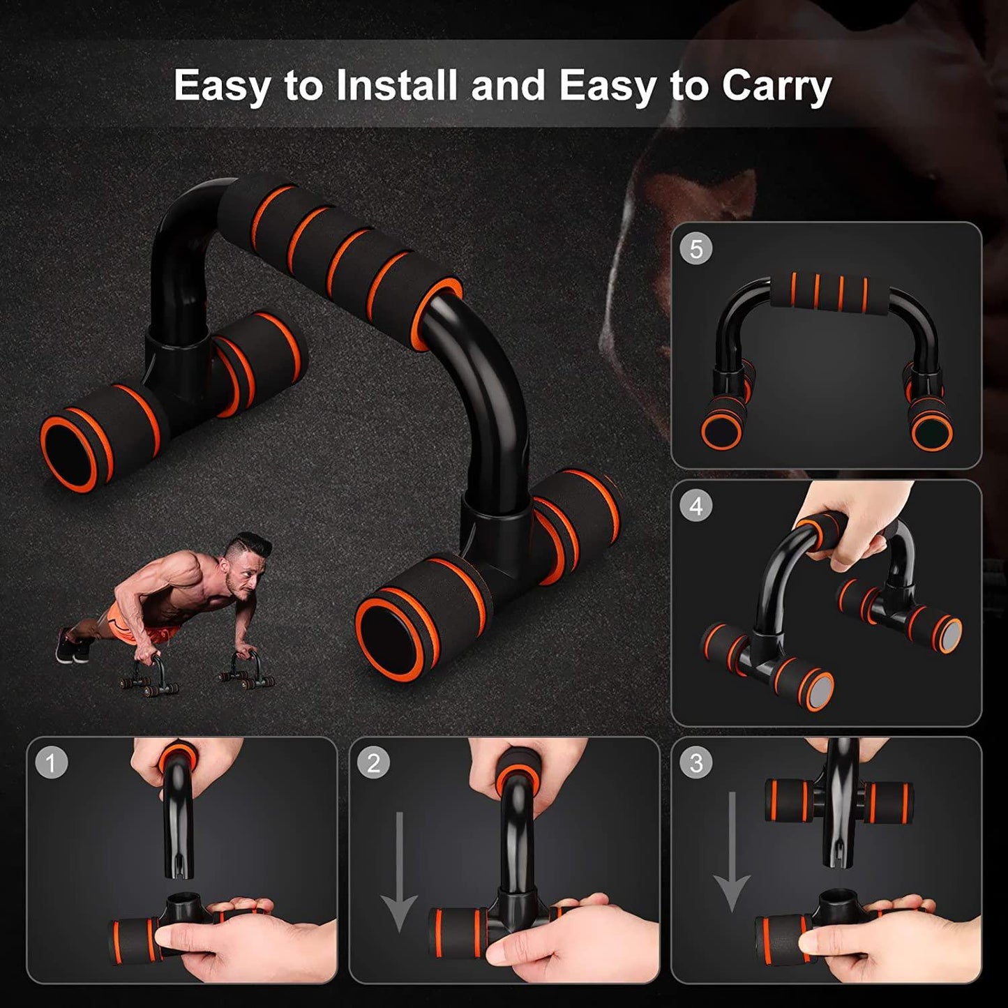 WELLBERG Professional Multifunction Push Up Rack Board Comprehensive Fitness Exercise Workout Push-up Stands Board Body Building Training Gym for Men and Women - WELLBERG