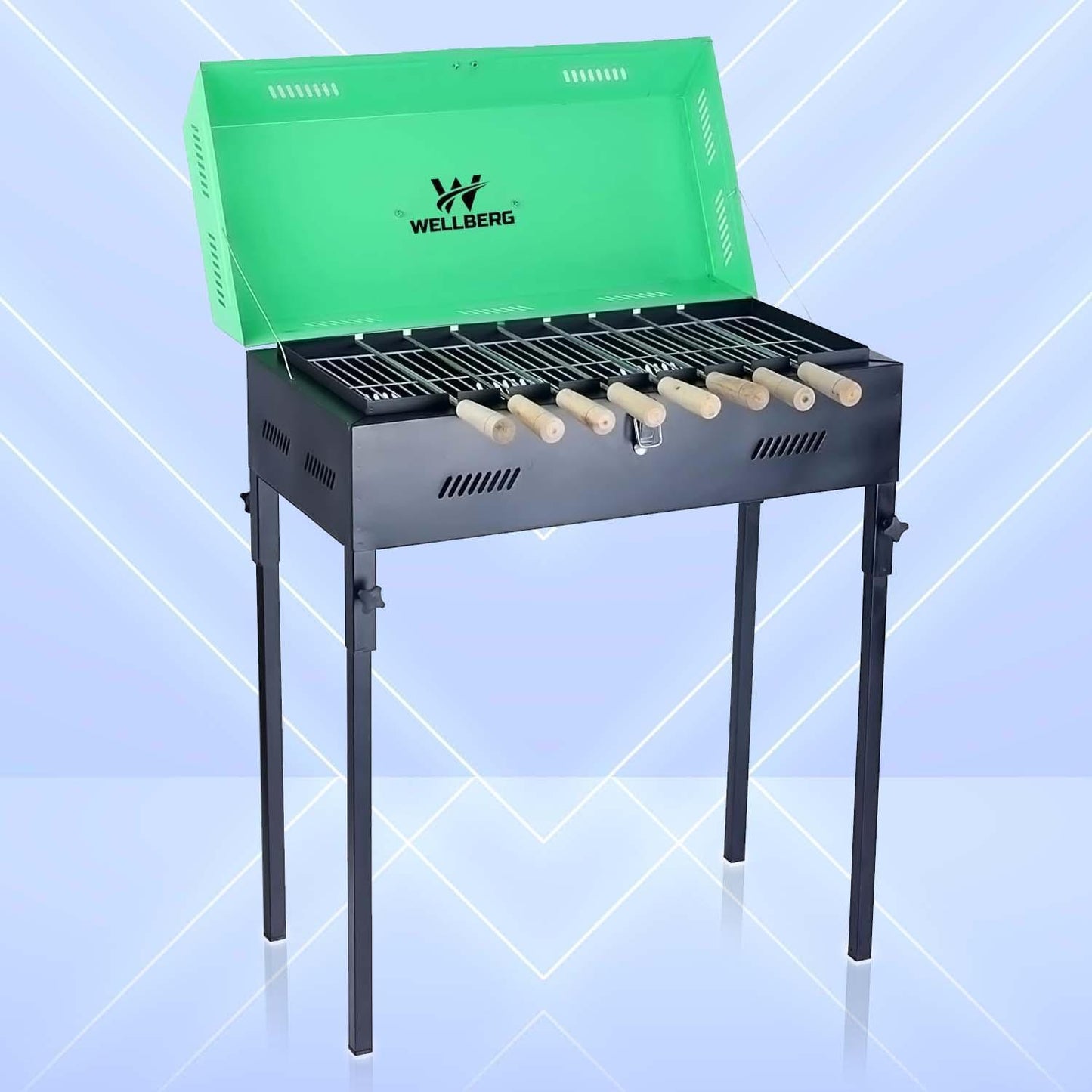 Wellberg Premium Xl Charcoal Barbeque Grill With Lid - WELLBERG