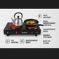 Wellberg Electric Double Burner Stove 2000W | Dual Heating Plate with Rocker Switch & Light Indicator | Compact & Portable Cooktop for Home Use