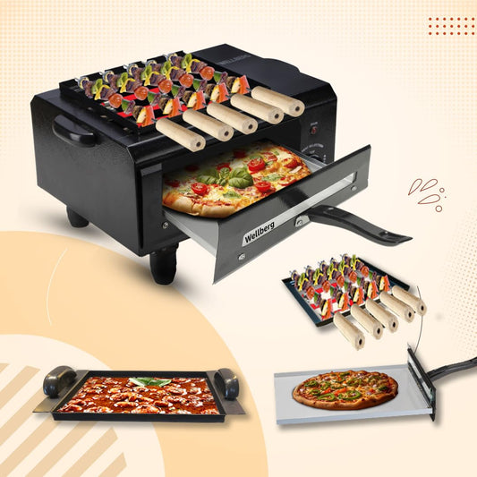 Buy Wellberg 14 inch Medium Iron Black Temperature & Auto Time Controlling Electric  Tandoor, WB-783277 Online At Best Price On Moglix