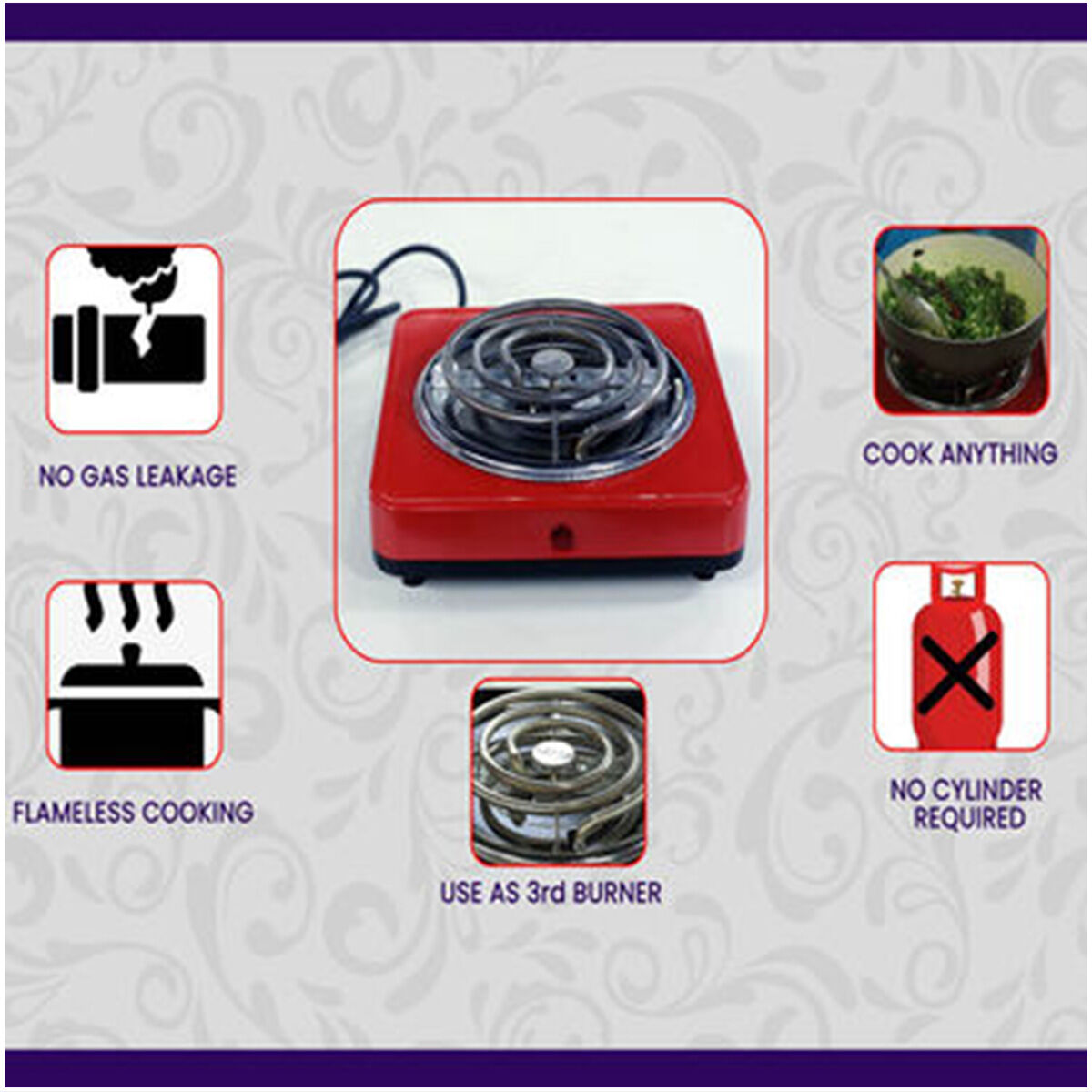 Flameless Electric Cooking stove | 500 watt | Fast Heating
