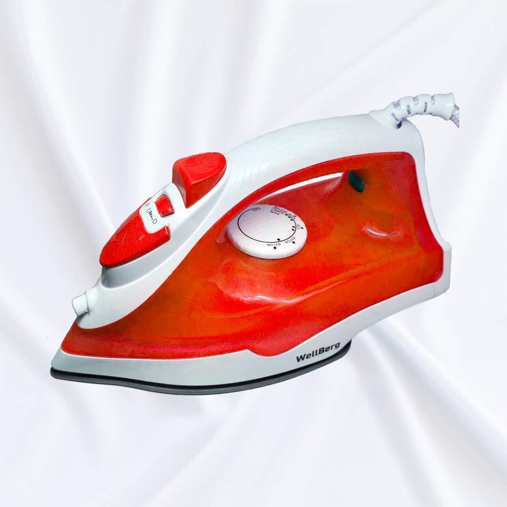 Wellberg Stream Iron 1300 watt (Thermostatic Electric Steam Iron with ABS) Guarantees Safety - WELLBERG