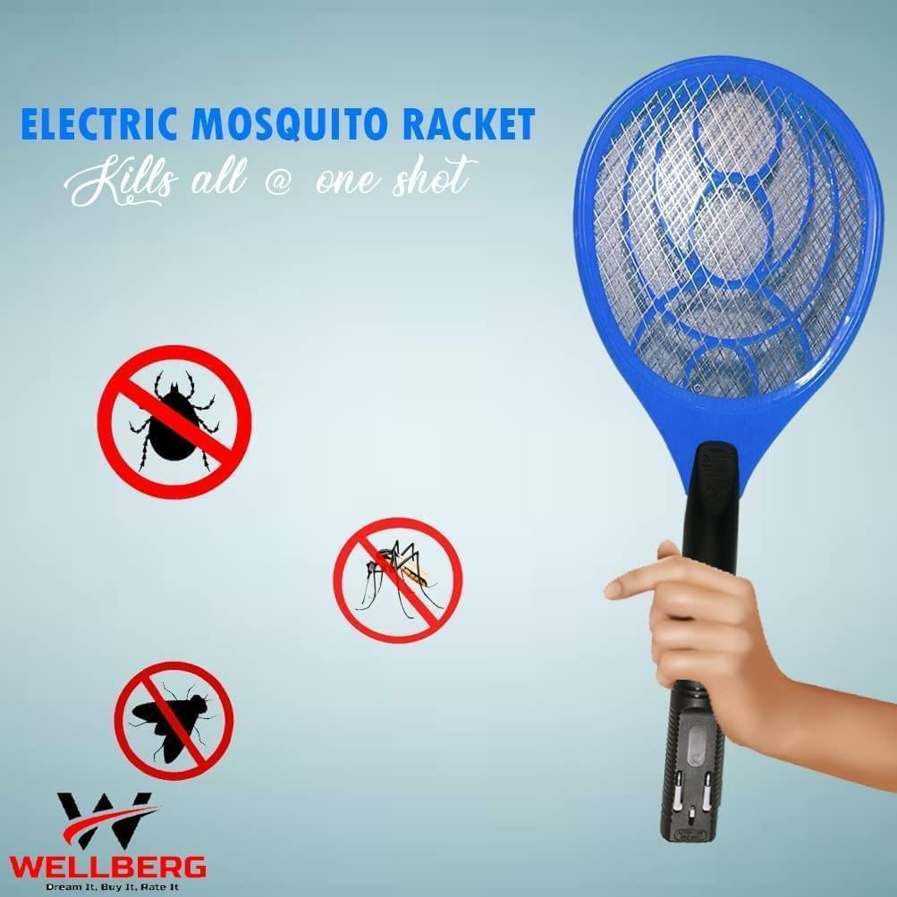 WELLBERG Zerowatt Mosquito Racket with LED Light Rechargeable , Handheld for Insect Killer - WELLBERG