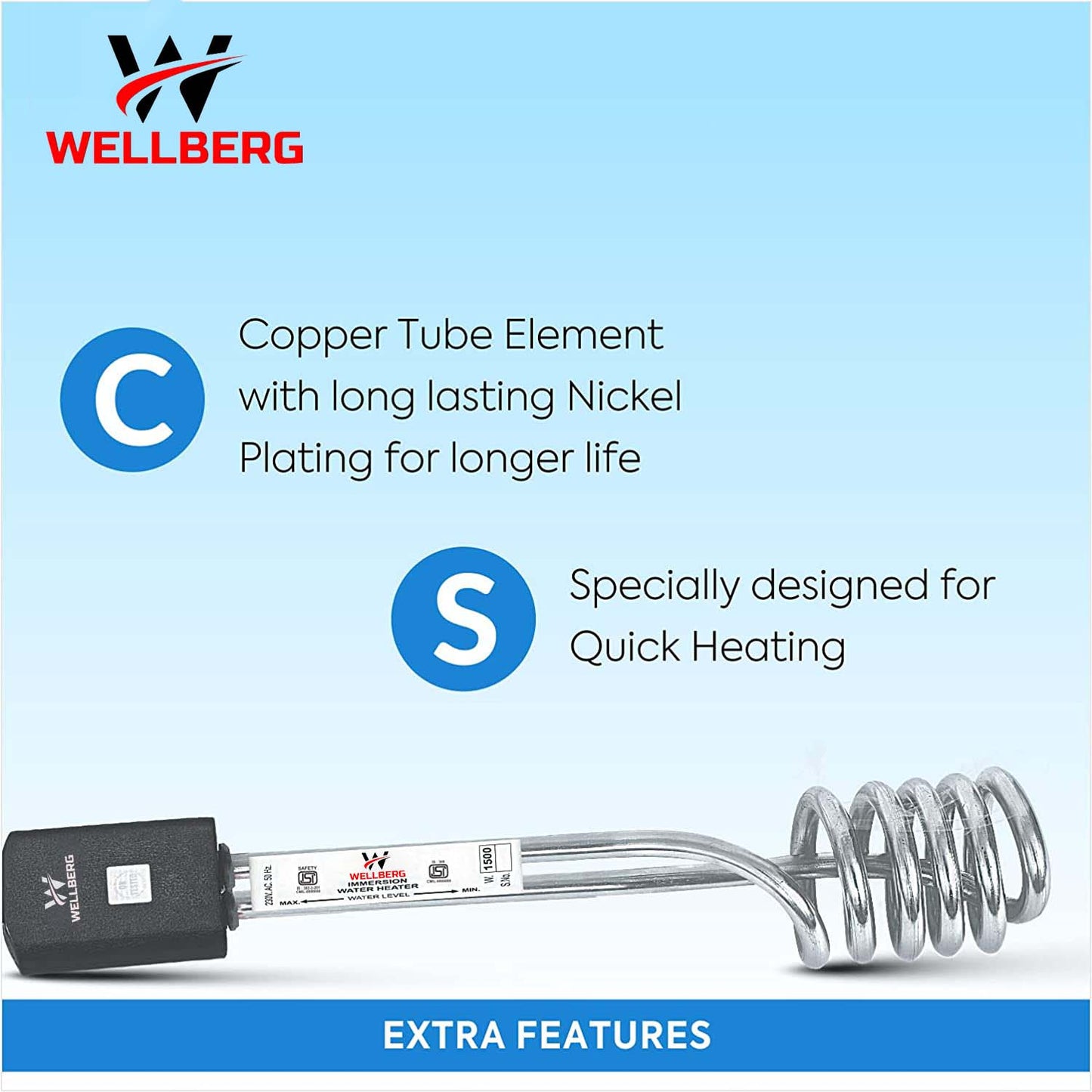 1500w immersion rod water heater for hot water